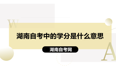 湖南自考學分