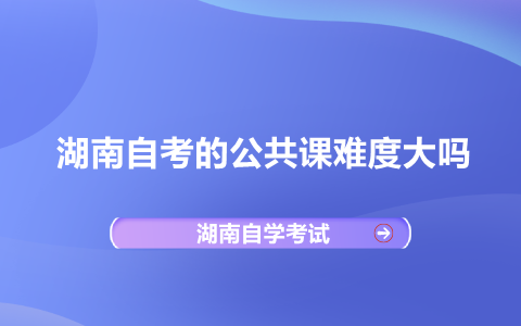 湖南自考公共課