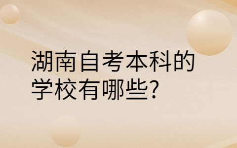 湖南自考本科院校