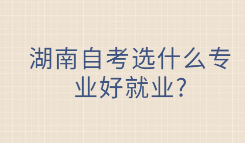 湖南自考好就業的專業