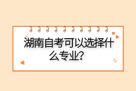 湖南自考專業(yè)怎么選擇