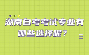 湖南自考考試專業(yè)有哪些選擇呢？