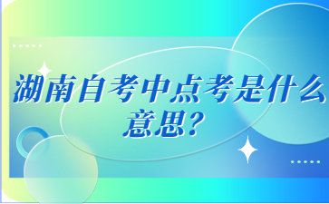 湖南自考中點考是什么意思?