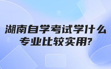 湖南自學(xué)考試學(xué)什么專業(yè)比較實用?